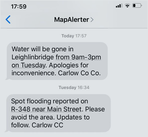 MapAlerter Text Alert System